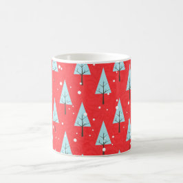 Taza De Café Café de árbol de navidad rojo y azul