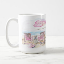 Taza De Café Café de arte de playa Cute