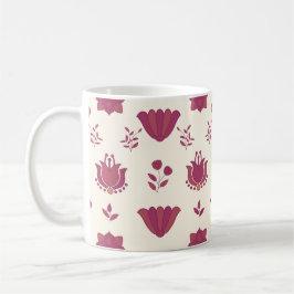 Taza De Café Café de arte folclórico rosado