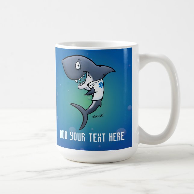 Taza De Café Café de asistencia médica para tiburones Mug (Derecha)