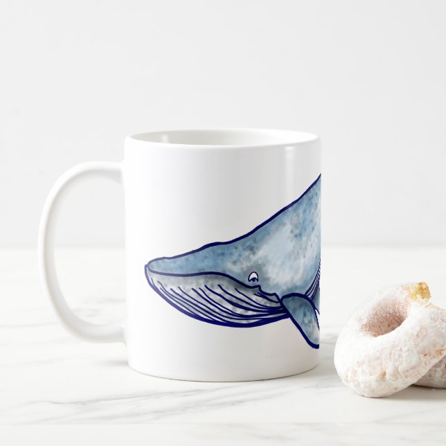 Taza De Café Café de ballena azul Mug (Con donut)