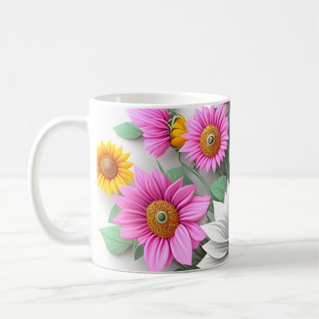 Taza De Café Café de belleza floral (Izquierda)