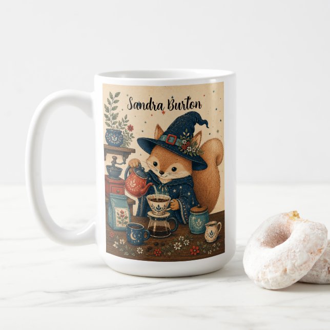 Taza De Café Café de Bruja de Ardilla (Con donut)