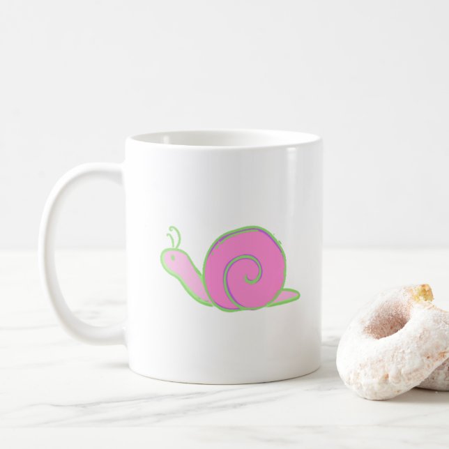 Taza De Café Café de caracol lindo - Amo las mañanas lentas 11  (Con donut)