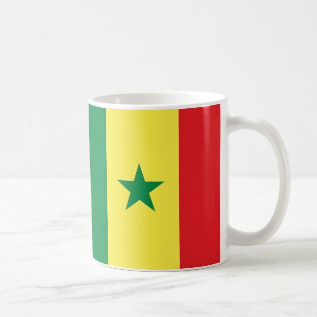 Taza De Café Café de cerámica con bandera de Senegal (Derecha)