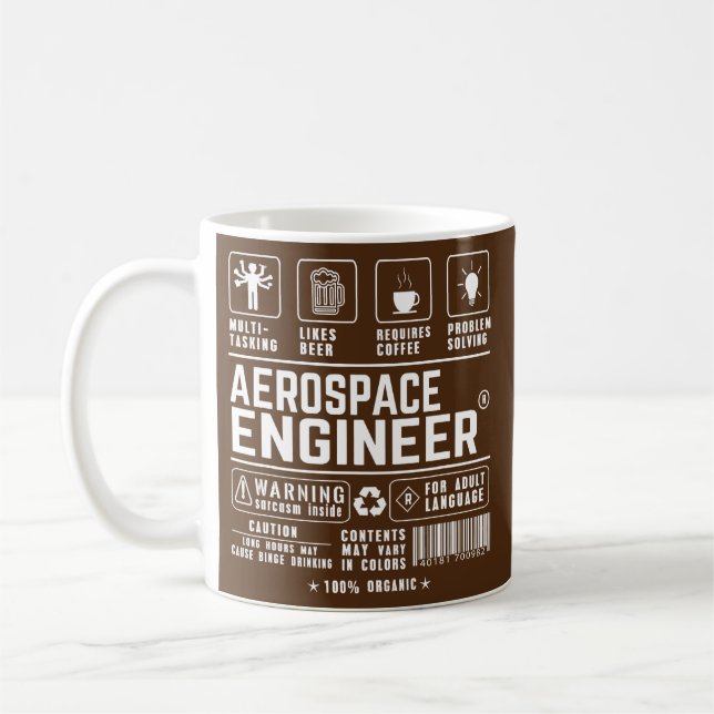Taza De Café Café de cerveza de ingeniería aeroespacial multita (Izquierda)