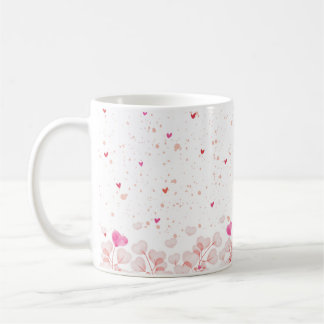 Taza De Café Café de corazón de flor rosa