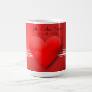Taza De Café Café de corazón rojo