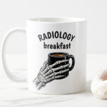 Café de desayuno de RADIOLOGÍA Mano esquelética