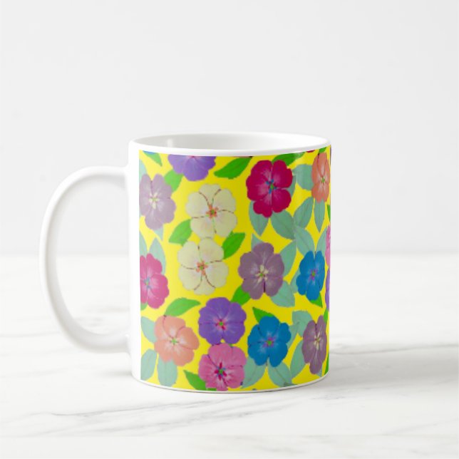 Taza De Café Café de flores de geranio Mug (Izquierda)