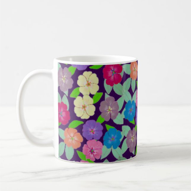 Taza De Café Café de flores de geranio Mug (Izquierda)