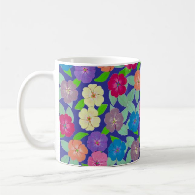 Taza De Café Café de flores de geranio Mug (Izquierda)