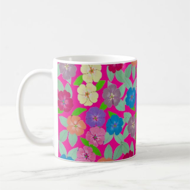 Taza De Café Café de flores de geranio Mug (Izquierda)