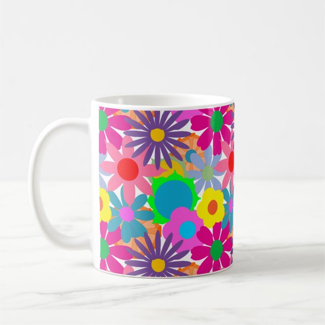Taza De Café Café de flores de los años 1970 (Izquierda)