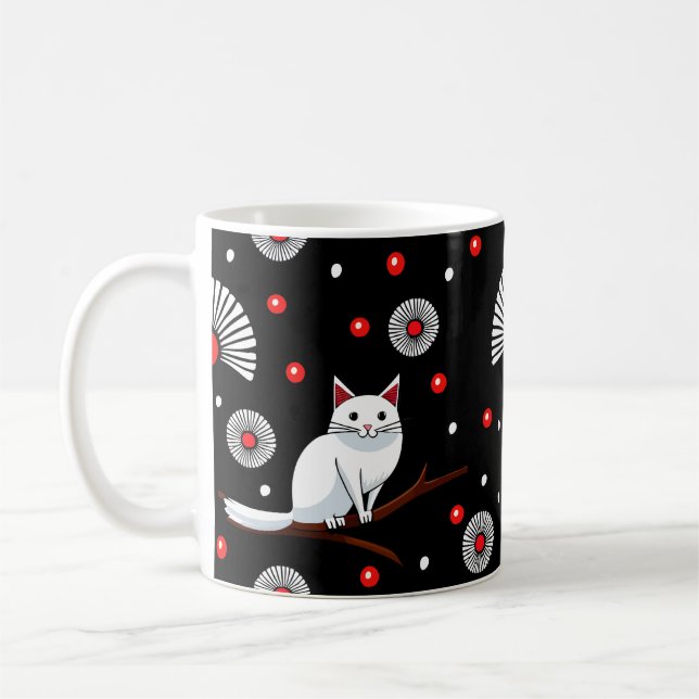Taza De Café Café de gato blanco al estilo japonés (Izquierda)