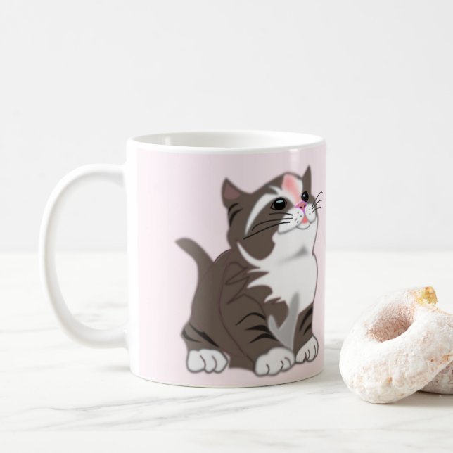 Taza De Café Café de gato lindo (Con donut)
