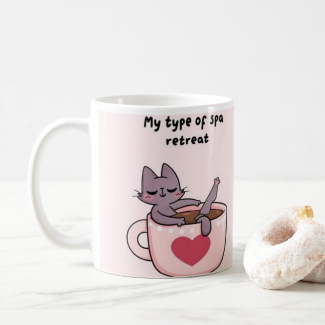 Taza De Café Café de gato lindo - Gracioso regalo para los aman (Con donut)