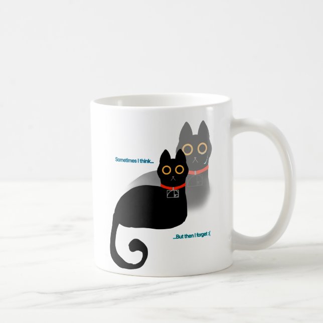 Taza De Café Café de gato negro olvidadizo Mug 11 oz (Derecha)
