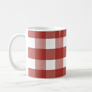 Taza De Café Café de Gingham rojo y blanco