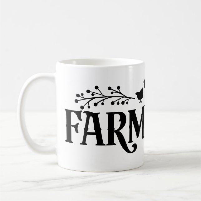 Taza De Café Café de granja Mug (Izquierda)