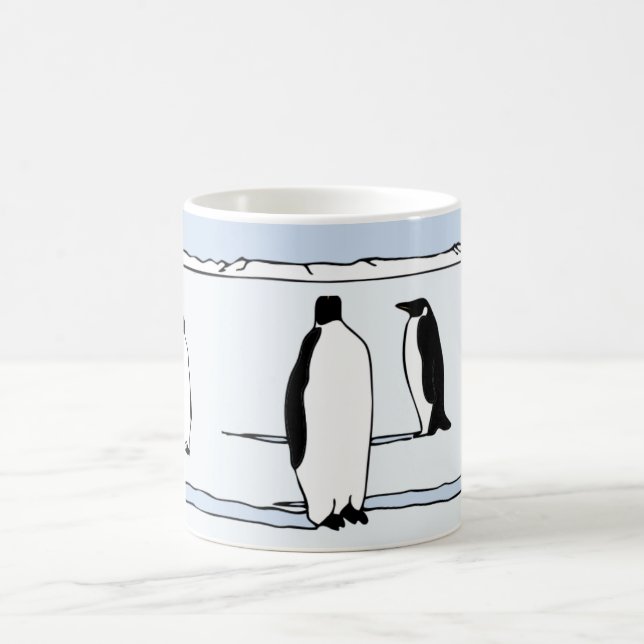 Taza De Café Café de invierno de niebla de pájaro pingüino (Centro)