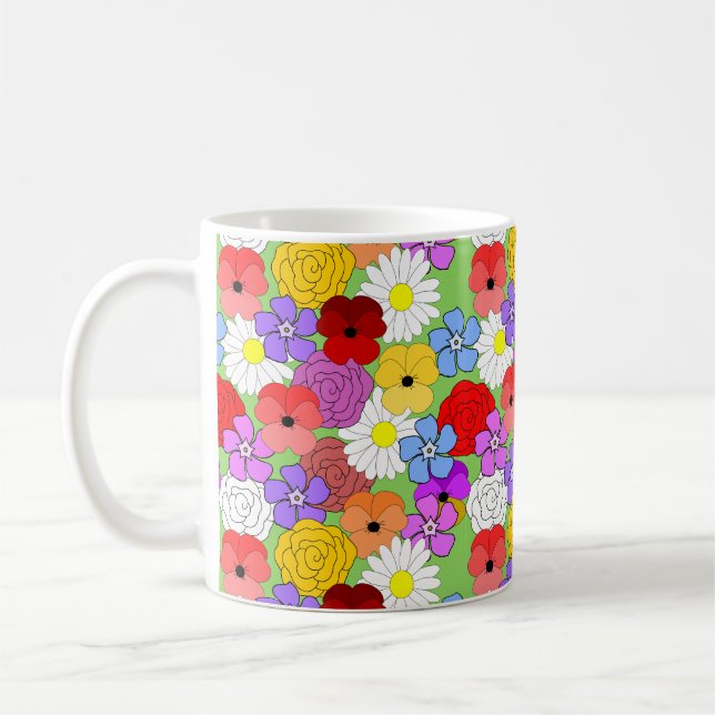 Taza De Café Café de jardín de flores Mug (Izquierda)