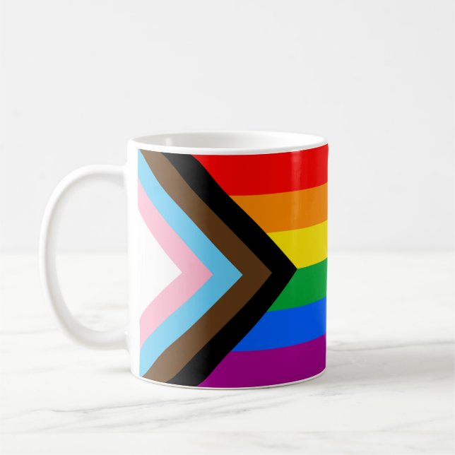 Taza De Café Café de la bandera del orgullo LGBTQ+ (Izquierda)
