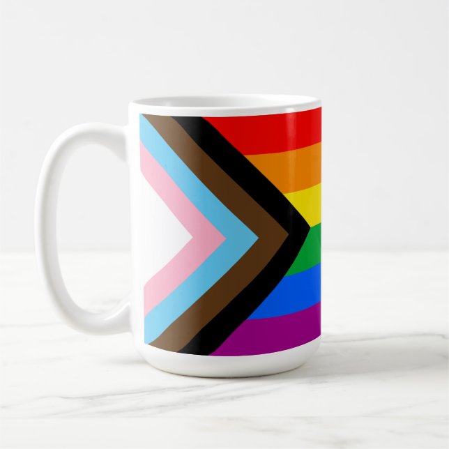 Taza De Café Café de la bandera del orgullo LGBTQ+ (Izquierda)