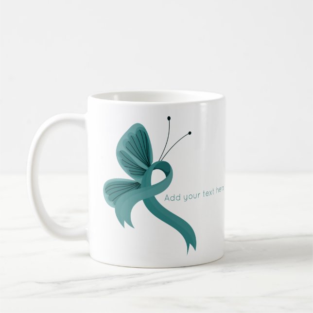 Taza De Café Café de mariposa de la cinta roja y blanca de sens (Izquierda)