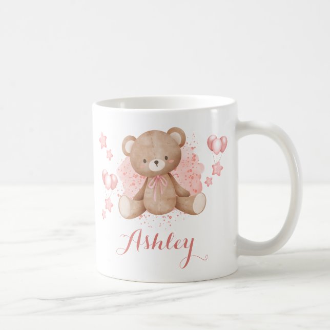 Taza De Café Café de oso rosado personalizado (Derecha)