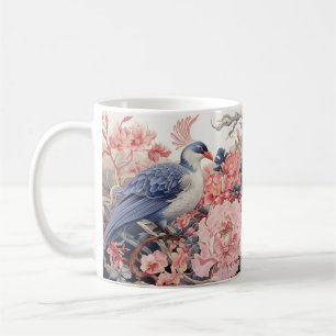 Taza De Café Café de pájaro y peonés rosado