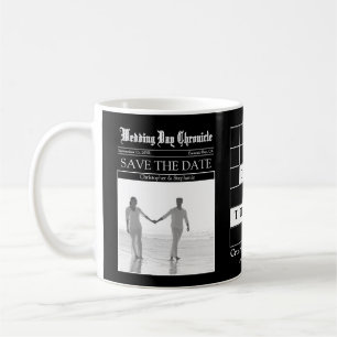 Taza De Café Café de periódico negro personalizado para salvar