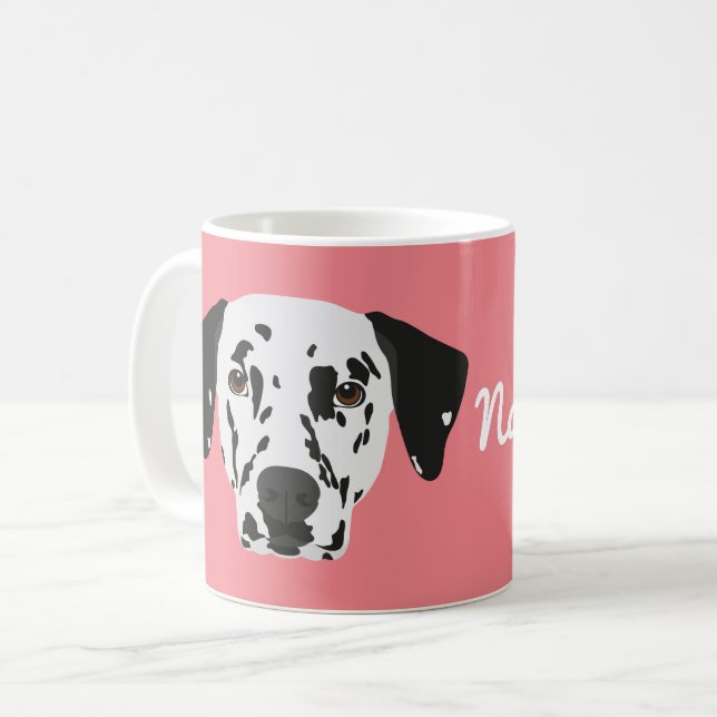 Taza De Café Café de perro dalmatiano con manchas negras (Anverso izquierdo)
