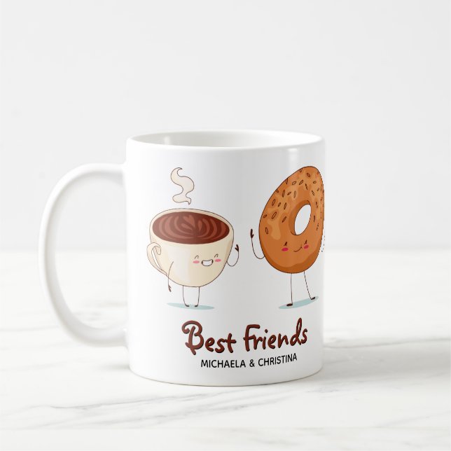 Taza De Café Café de Personalizable lindo Donut BFF Mejores ami (Izquierda)