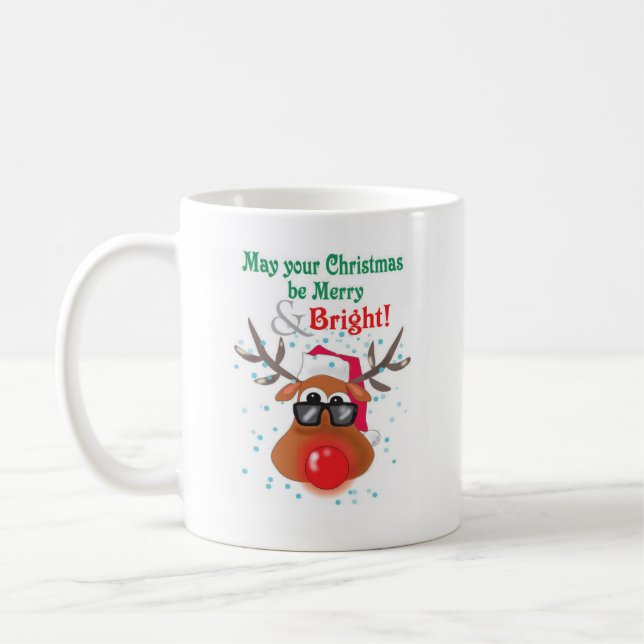 Taza De Café Café de reno rojo Mug (Izquierda)