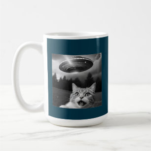 Taza De Café Café de secuestro de forastero gato Selfie OVNI Mu