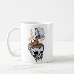 Taza De Café café de sketelon extraño de horror