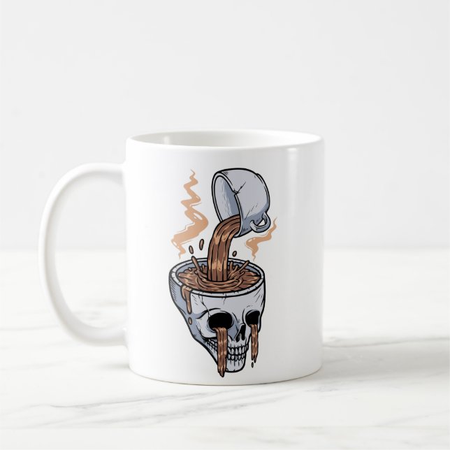 Taza De Café café de sketelon extraño de horror (Izquierda)