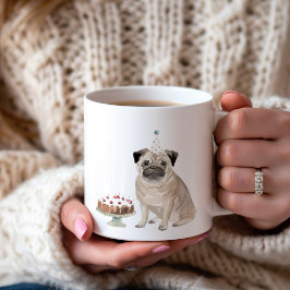 Taza De Café Café de té de cumpleaños de Pug personalizado Mug