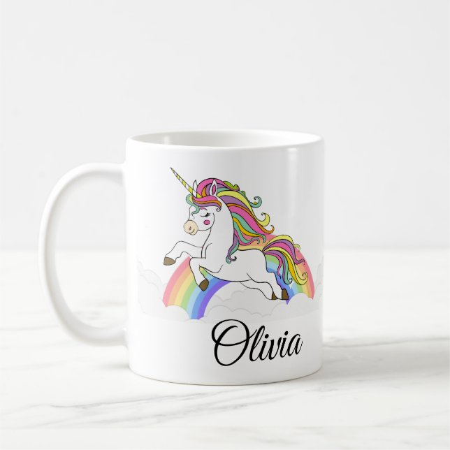 Taza De Café Café de unicornio con nombre personalizado (Izquierda)