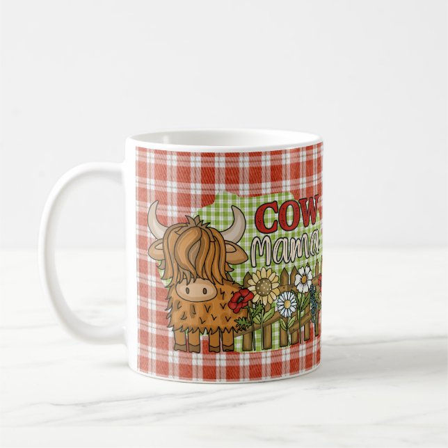 Taza De Café Café de vaca Mama-Scottish Highland Mug (Izquierda)
