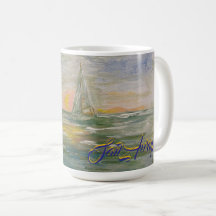 Café de vela al atardecer Mug