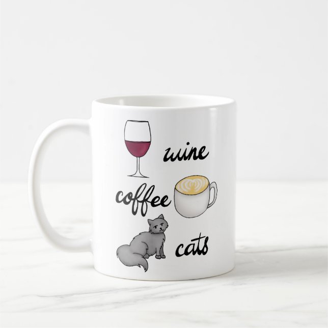 Taza De Café Café de vino Gato Tragón de Gato (Izquierda)