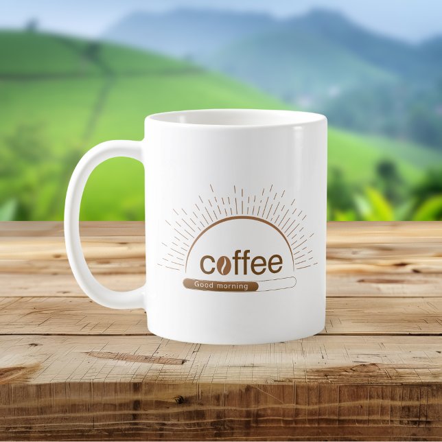 Taza De Café Café del amanecer personalizado con buenas mañanas (Subido por el creador)