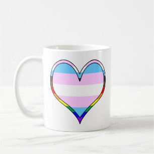 Taza De Café Café del corazón del orgullo transexual