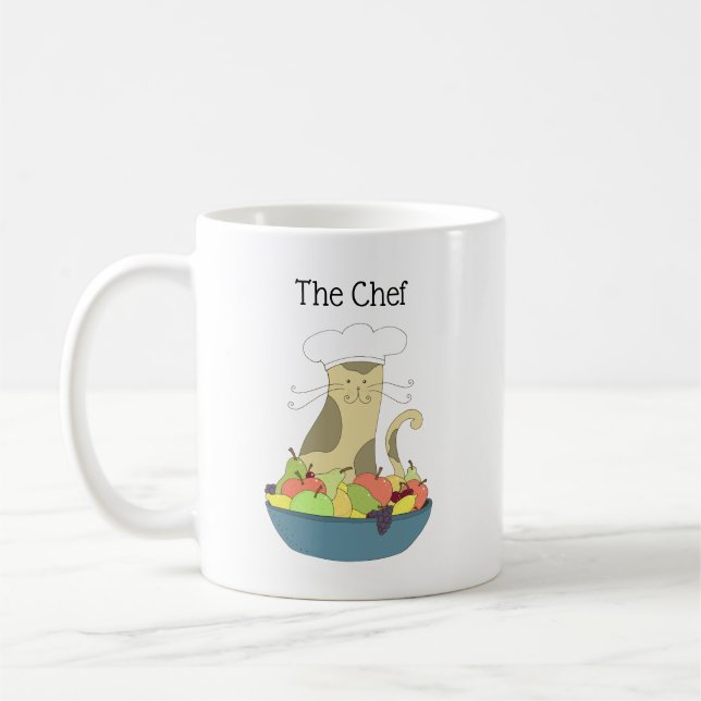 Taza De Café Café del gato del chef Mug (Izquierda)