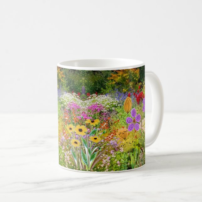 Taza De Café Café del Jardín de Flores Silvestres (Anverso derecho)