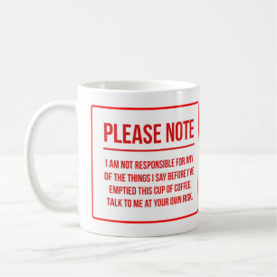 Taza De Café Café divertido de la negación de la