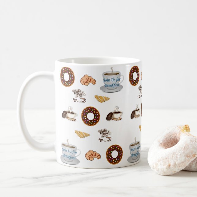 Taza De Café Café Donuts Mug Feliz cumpleaños Mug (Con donut)