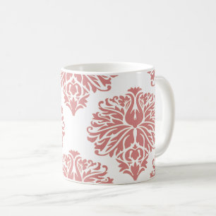 Taza De Café Café elegante rosa Damask Mug